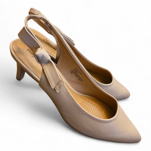 NWOT  -  COMFORTVIEW Beige/Cream Slingback Pumps sz 12  -  NWOT - Picture 4 of 10